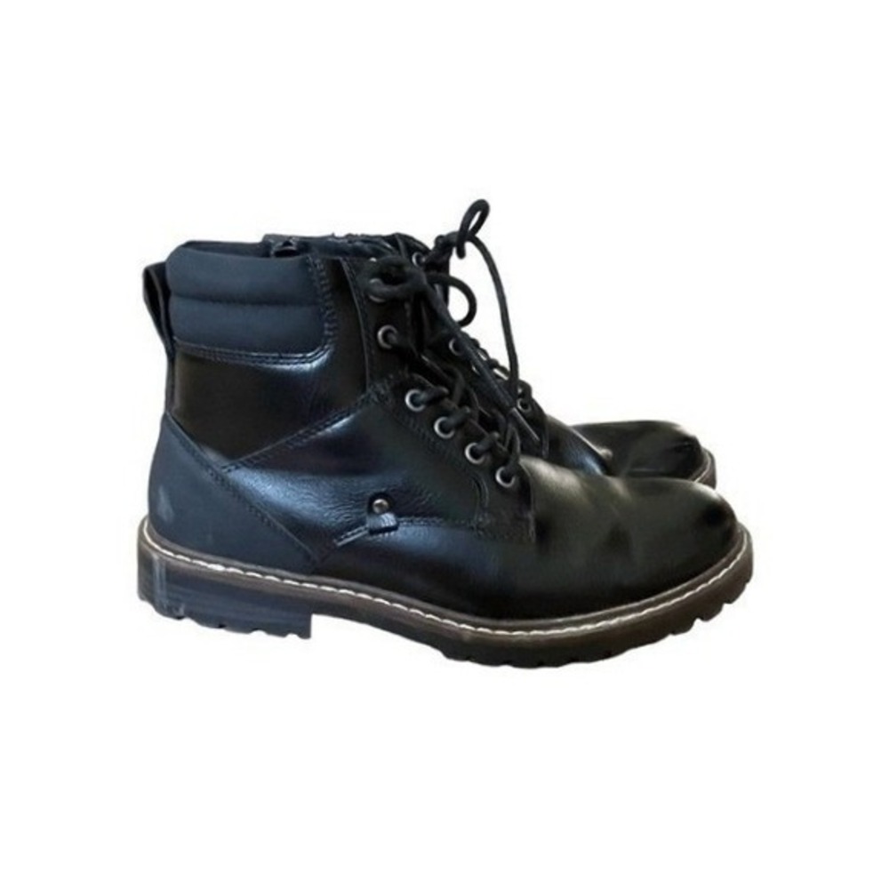 Sonoma Goods For Life Garner‎ Boots Black Faux Leather Lug Sole 8.5